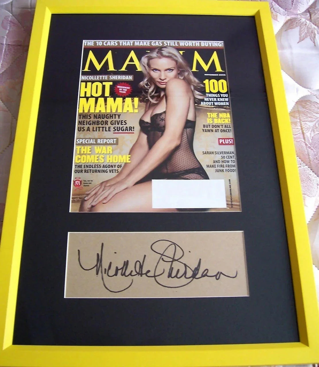 Nicollette Sheridan autograph framed sexy 2005 Maxim cover JSA Desperate Housewives - AutographsForSale.com