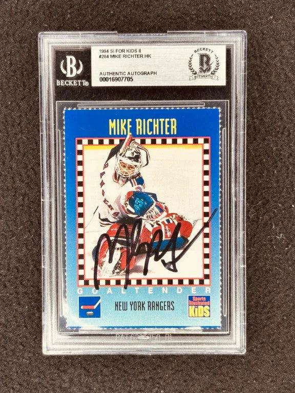 Mike Richter signed NY Rangers 1994 SI for Kids card BAS certified - AutographsForSale.com