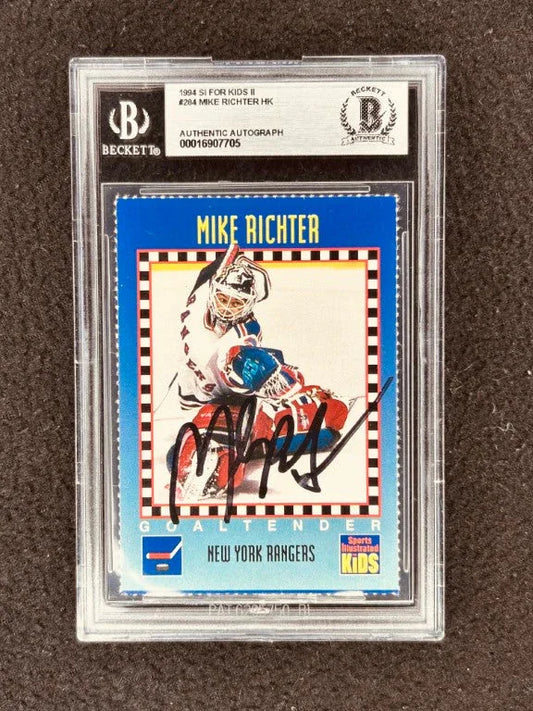 Mike Richter signed NY Rangers 1994 SI for Kids card BAS certified - AutographsForSale.com