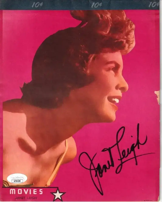 Janet Leigh autographed 1950 vintage 8x10 color photo tablet JSA - AutographsForSale.com