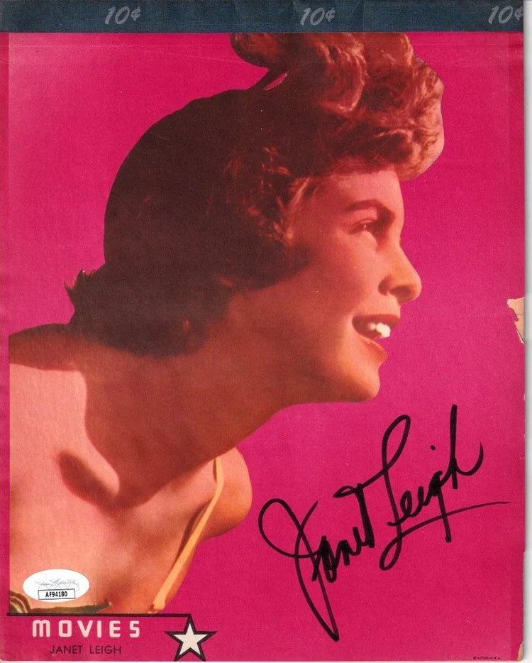Janet Leigh autographed 1950 vintage 8x10 color photo tablet JSA - AutographsForSale.com