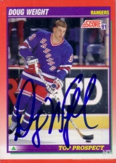 Doug Weight autographed NY Rangers 1991-92 Score Rookie Card - AutographsForSale.com