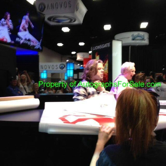 Gwendoline Christie Wes Chatham Elden Henson signed Hunger Games Mockingjay movie poster JSA - AutographsForSale.com