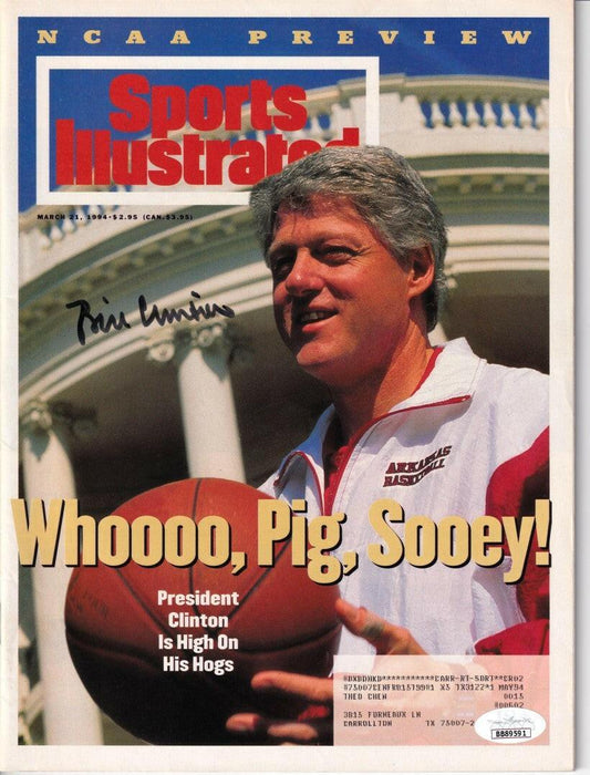 Bill Clinton autographed Arkansas Razorbacks 1994 Sports Illustrated magazine JSA - AutographsForSale.com