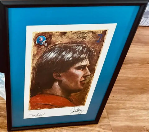 John Elway signed Broncos 1992 NFL Pro Line litho framed #5/100 JSA - AutographsForSale.com
