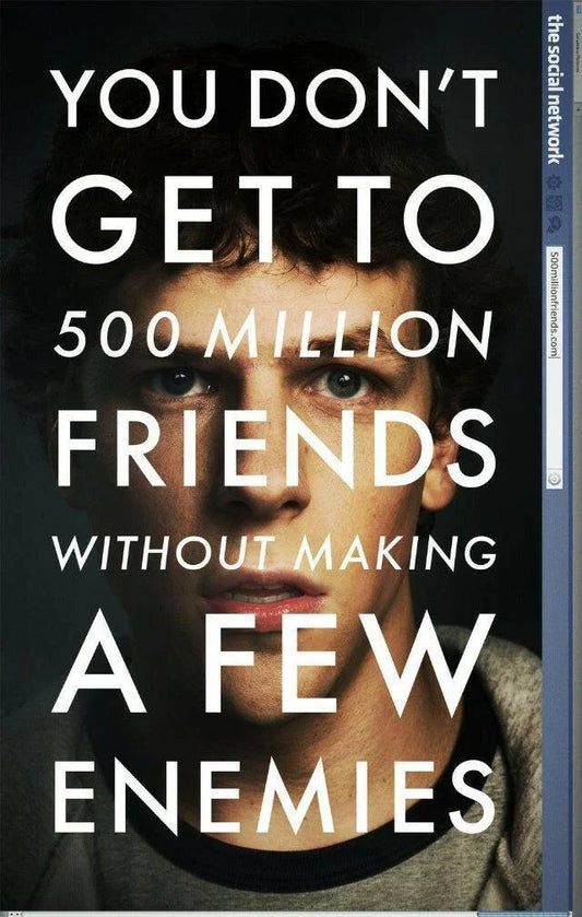 The Social Network mini movie poster Jesse Eisenberg - AutographsForSale.com