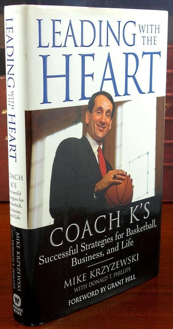 Mike Coach K Krzyzewski autographed Leading with The Heart hardcover book To Tom - AutographsForSale.com