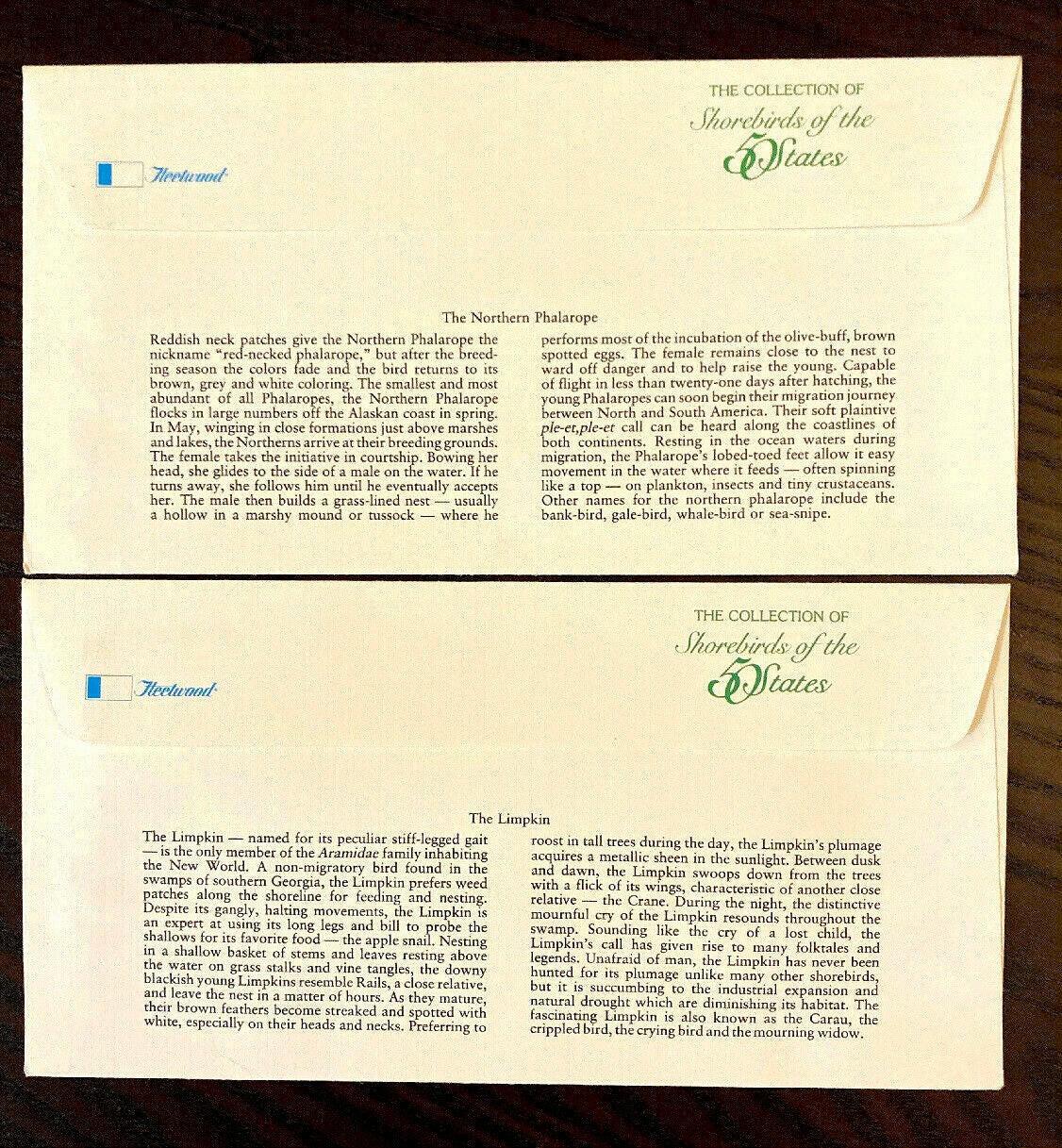 Alaska & Georgia 1986 Shorebirds of 50 States Fleetwood cachet envelopes - AutographsForSale.com