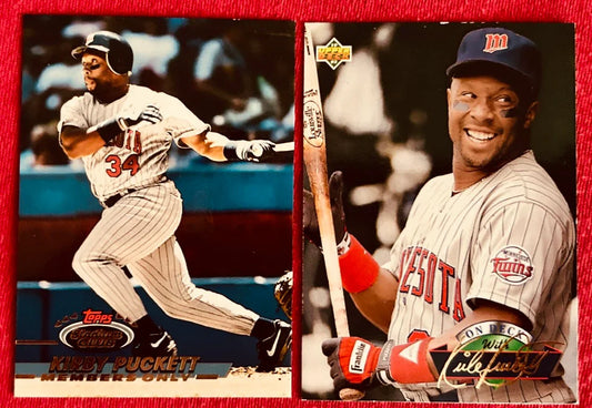 Kirby Puckett Minnesota Twins 1993 Stadium Club Members Only & Upper Deck On Deck cards - AutographsForSale.com