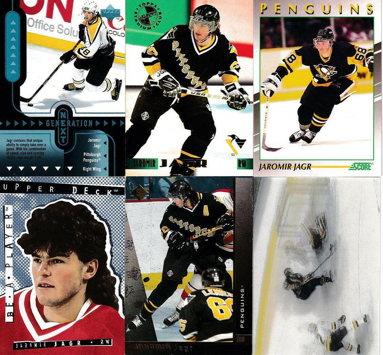Jaromir Jagr Penguins 6 card Lot 1991 Score Young Superstars 1995 Stadium Club Members Only 1996-97 Sp - AutographsForSale.com