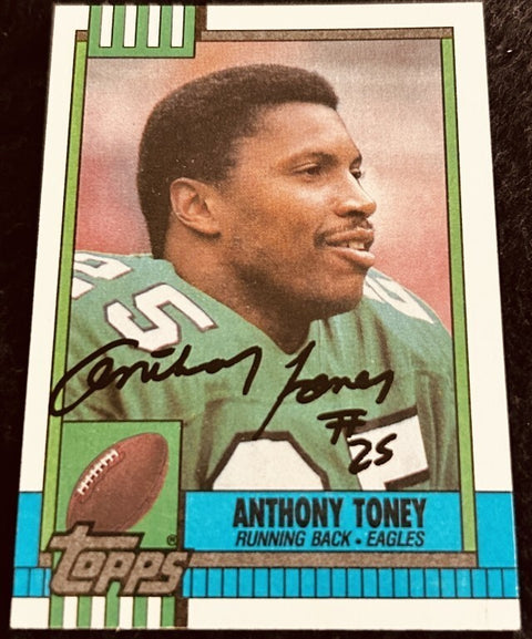 Anthony Toney signed Philadelphia Eagles 1990 Topps NFL football card - AutographsForSale.com