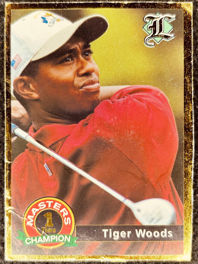 Tiger Woods Masters Champ 2001 Legends magazine golf card damaged - AutographsForSale.com