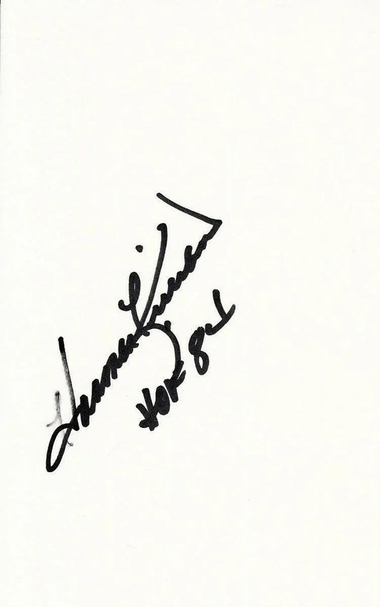 Oversized 5 by 8 inch index card autographed in black marker – Minnesota Twins Autograph