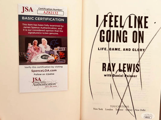 Ray Lewis autographed I Feel Like Going On book JSA Ravens - AutographsForSale.com