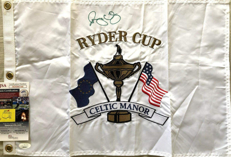 Rory McIlroy signed 2010 Ryder Cup embroidered golf flag JSA - AutographsForSale.com