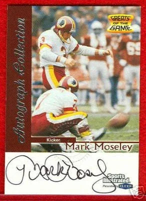 Mark Moseley certified signed Redskins 1999 Fleer Sports Illustrated card - AutographsForSale.com