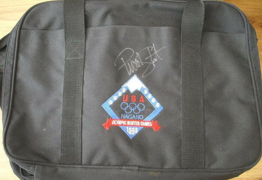 Picabo Street signed 1998 US Winter Olympic Games embroidered logo laptop portfolio bag - AutographsForSale.com