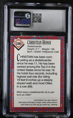 Christian Hosoi 1991 Sports Illustrated for Kids skateboarding Rookie Card CSG graded 8 - AutographsForSale.com
