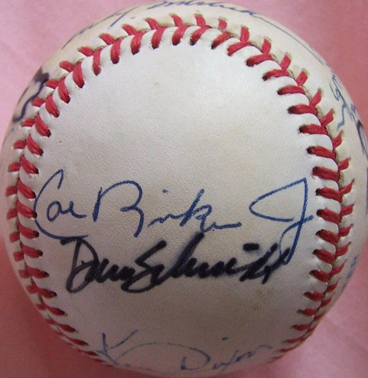 1987 Orioles team signed AL baseball Eddie Murray Cal Ripken - AutographsForSale.com