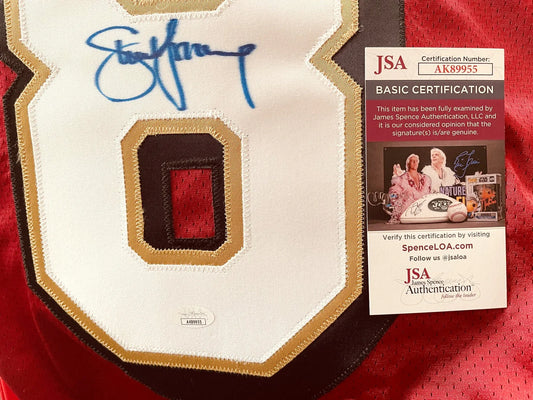 Steve Young autographed 1996 San Francisco 49ers authentic Reebok red game model jersey JSA - AutographsForSale.com