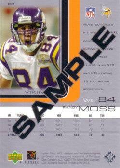 Randy Moss Minnesota Vikings 2001 SPx promo or sample card - AutographsForSale.com