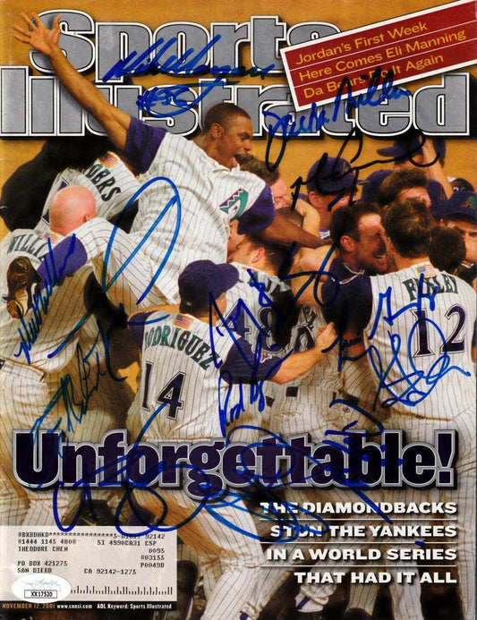 2001 Diamondbacks team signed World Series Sports Illustrated Luis Gonzalez Mark Grace Curt Schilling Matt Williams JSA - AutographsForSale.com