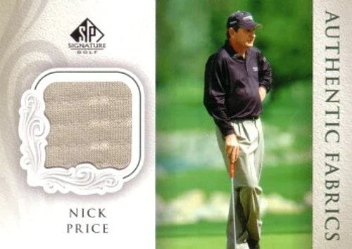Nick Price 2004 SP Signature golf Authentic Fabrics tournament worn shirt card - AutographsForSale.com