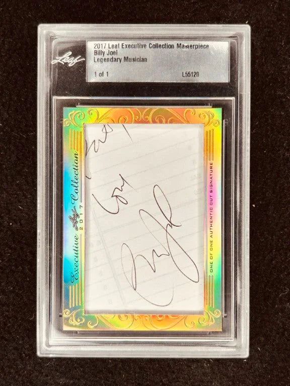 Billy Joel 2017 Leaf Masterpiece Cut Signature certified signed card 1/1 JSA - AutographsForSale.com