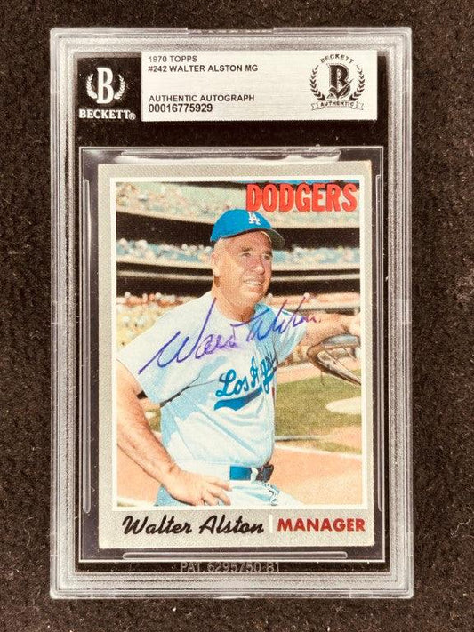 Walter Alston autographed Los Angeles Dodgers 1970 Topps card BAS slabbed - AutographsForSale.com