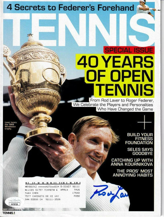 Rod Laver autographed May 2008 Tennis magazine JSA - AutographsForSale.com
