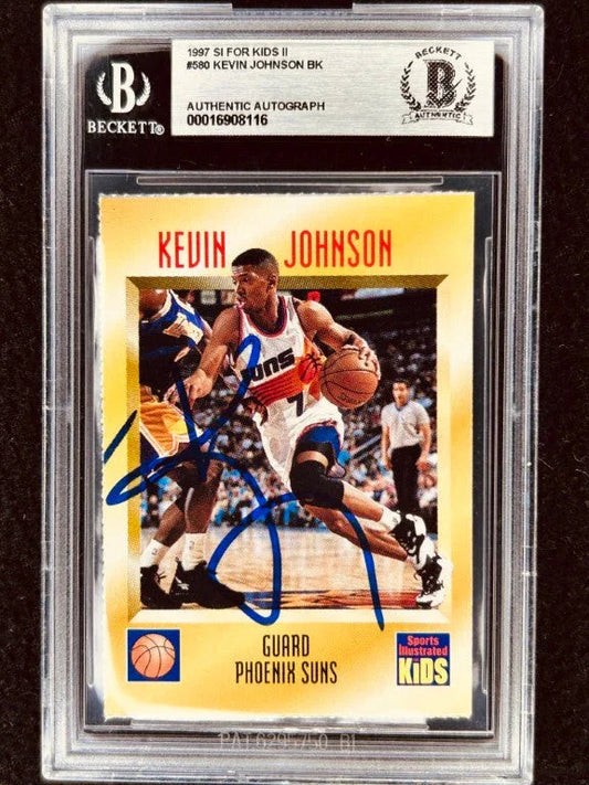 Kevin Johnson autographed Phoenix Suns 1997 Sports Illustrated for Kids card BAS - AutographsForSale.com