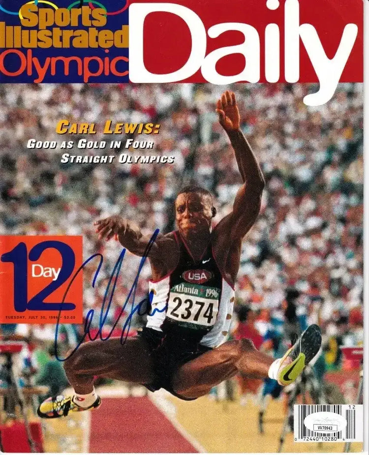 Carl Lewis signed 1996 Sports Illustrated Olympic Daily magazine JSA - AutographsForSale.com