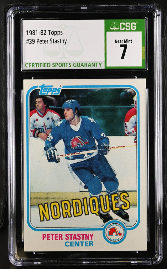 Peter Stastny 1981-82 Topps hockey RC 39 CSG 7 NM - AutographsForSale.com