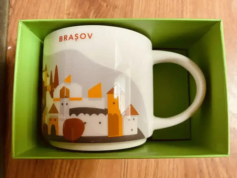 Starbucks 2013 You Are Here Collection Brasov (Romania) 14 ounce collector coffee mug NEW - AutographsForSale.com