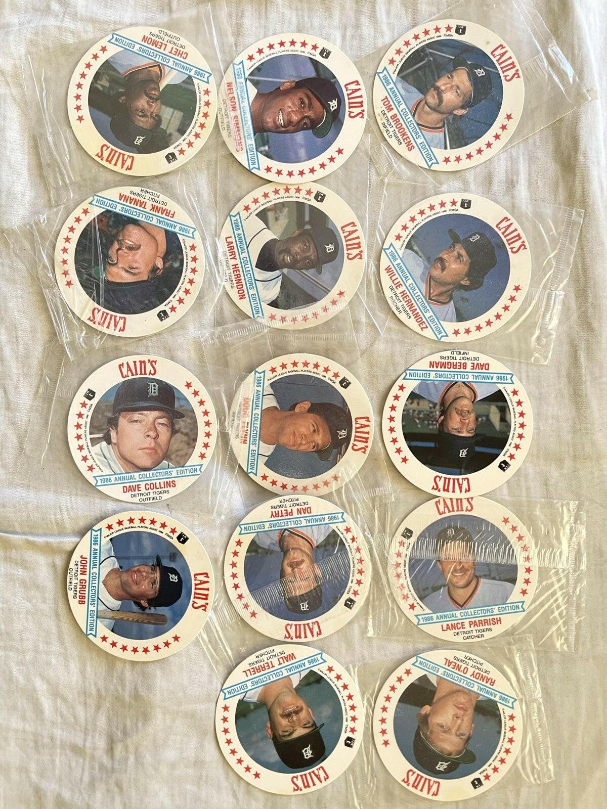 1986 Cain's Snack Time Detroit Tigers partial disc set (Willie Hernandez Chet Lemon Lance Parrish Dan Petry) - AutographsForSale.com