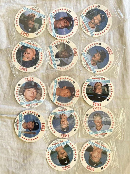 1986 Cain's Snack Time Detroit Tigers partial disc set (Willie Hernandez Chet Lemon Lance Parrish Dan Petry) - AutographsForSale.com