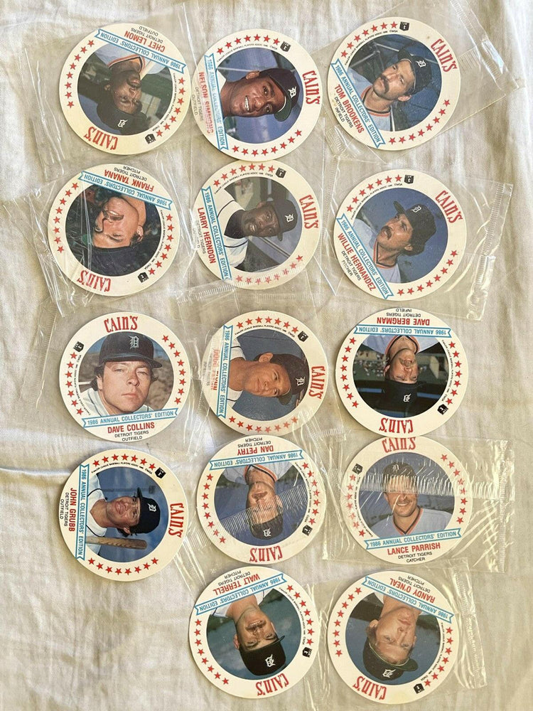 1986 Cains Snack Time Detroit Tigers partial disc set Willie Hernandez Chet Lemon Lance Parrish Dan Petry - AutographsForSale.com