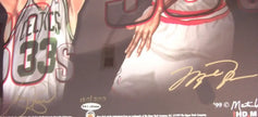 Michael Jordan Wilt Chamberlain Larry Bird Dr. J signed UDA Decade Legends litho framed - AutographsForSale.com