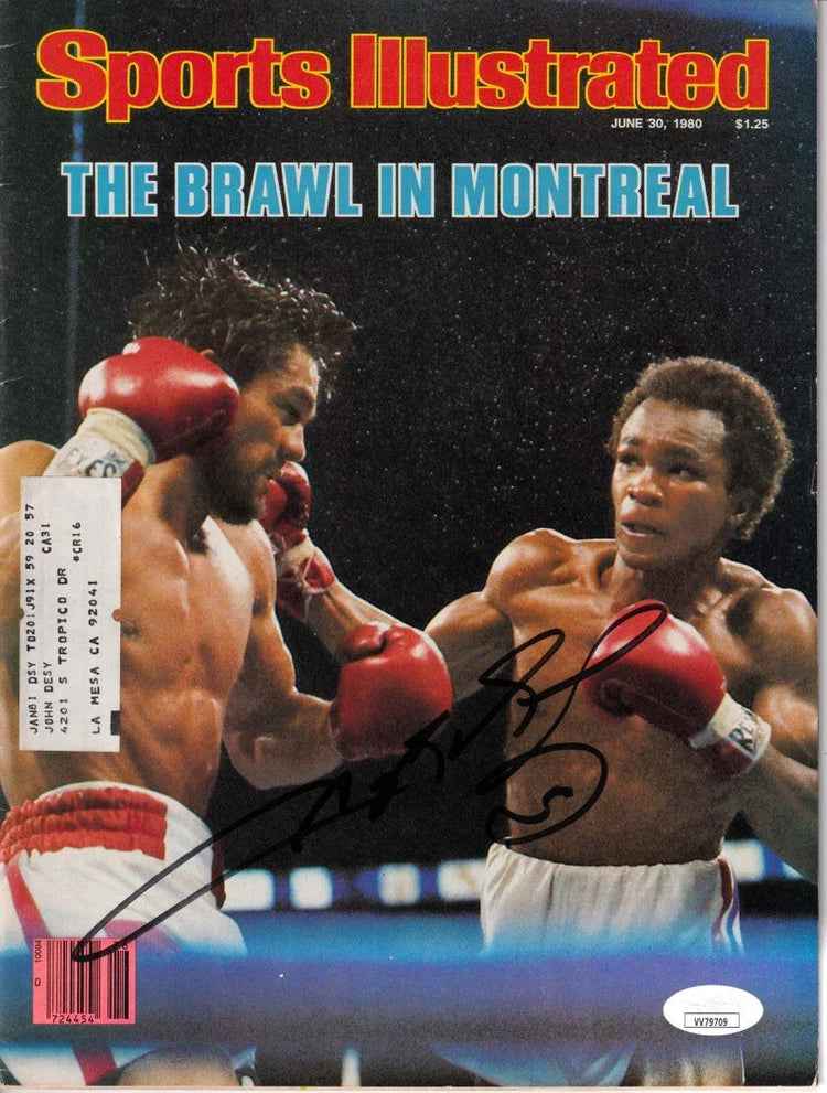 Sugar Ray Leonard signed Brawl in Montreal 1980 Sports Illustrated magazine JSA - AutographsForSale.com