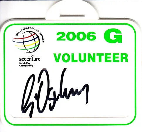 Geoff Ogilvy signed 2006 World golf Championships Match Play volunteer badge - AutographsForSale.com