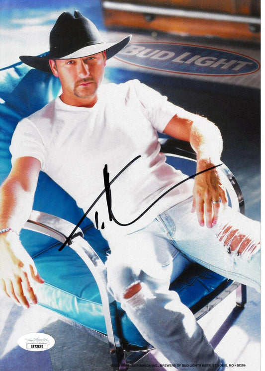 Tim McGraw autographed Bud Light 7x10 promo photo JSA - AutographsForSale.com