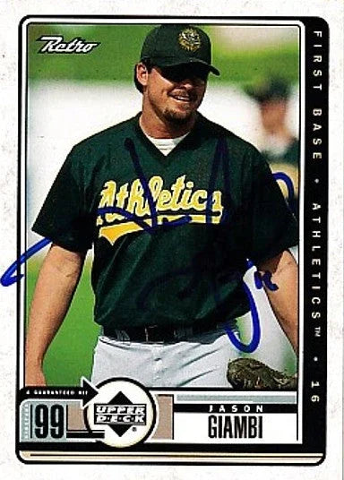 Jason Giambi signed Oakland A’s 1999 Upper Deck Retro card - AutographsForSale.com