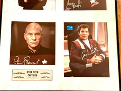 Star Trek Captains signed 8x10 photos framed William Shatner Patrick Stewart Avery Brooks Kate Mulgrew 170/250 - AutographsForSale.com