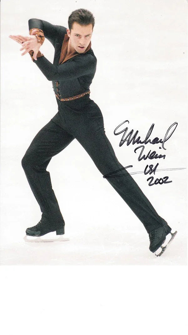 Michael Weiss autographed figure skating photo postcard - AutographsForSale.com