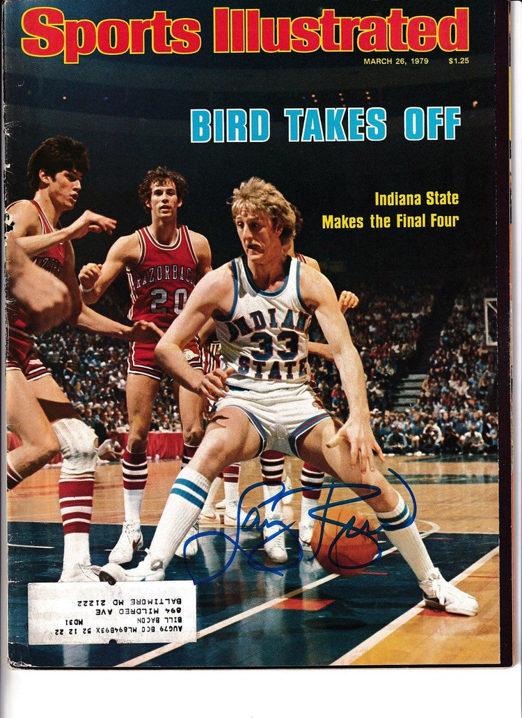 Larry Bird signed Indiana St 1979 Sports Illustrated magazine Schwartz - AutographsForSale.com