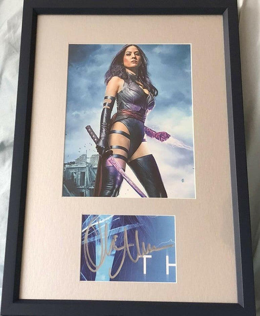 Olivia Munn autograph framed Psylocke X-Men Apocalypse 8x10 movie photo JSA - AutographsForSale.com