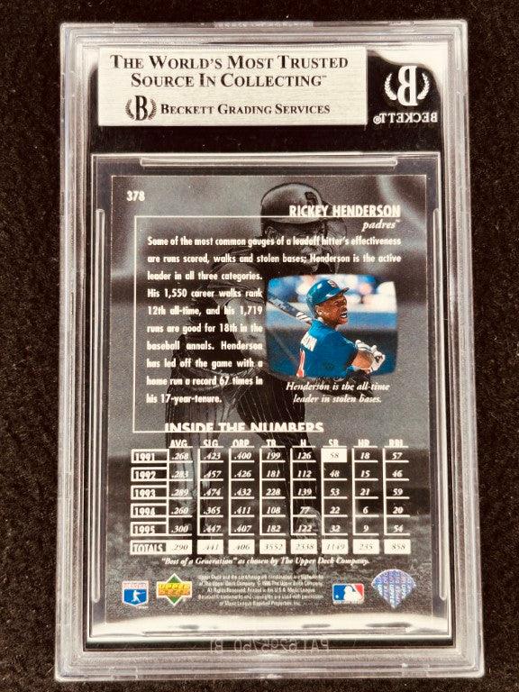 Rickey Henderson autographed San Diego Padres 1996 Upper Deck card BAS - AutographsForSale.com
