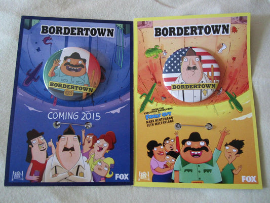 Bordertown 2014 San Diego Comic-Con set of 2 Buttons or Pins - AutographsForSale.com