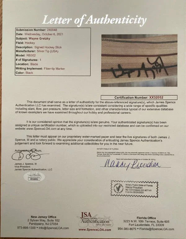 Wayne Gretzky signed NY Rangers Easton game model hockey stick JSA - AutographsForSale.com