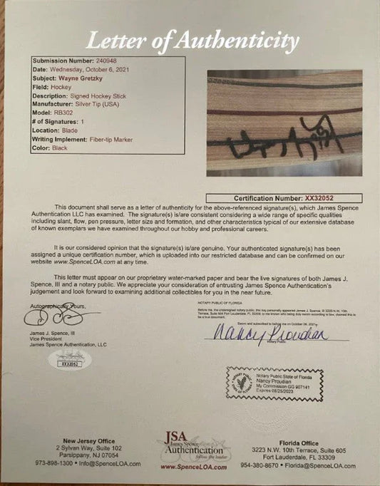 Wayne Gretzky signed NY Rangers Easton game model hockey stick JSA - AutographsForSale.com